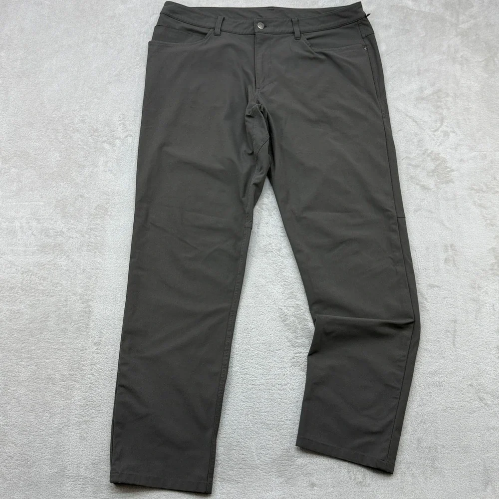 Lululemon ABC Slim Pant Mens 36x32 Grey Warpstreme Chino Performance Stretch
